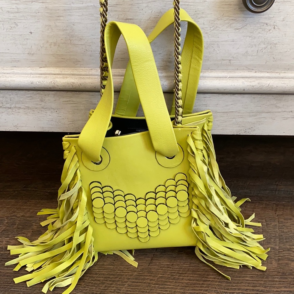 Tosha - Neon fringe cross body bag
